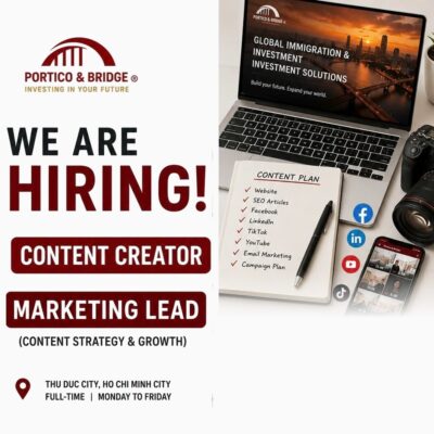 Portico bridge tuyen dung content creator marketing lead poster